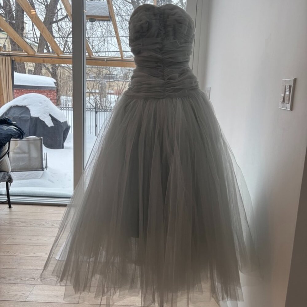Stunning 50s Vintage Sea Foam Blue Tulle Dress